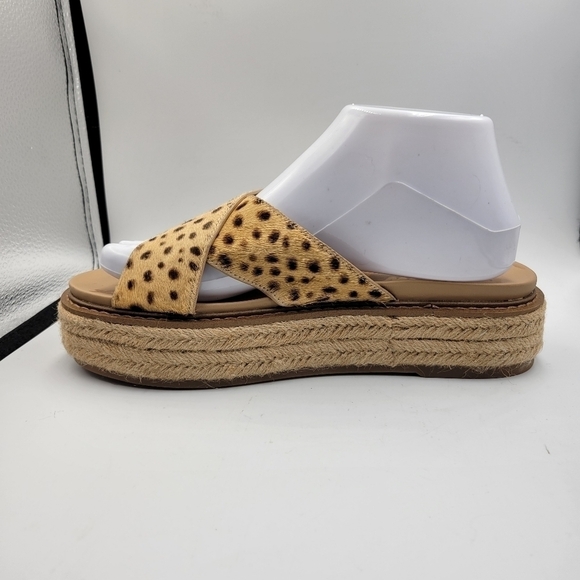SAM EDELMAN Korina Tan Cheetah Print Platform Sandal Sz 7.5 - Picture 8 of 12